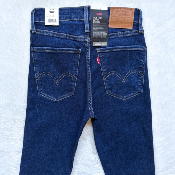 Levis Premium Mile High Super Skinny Rome Winter Wash Sculpt Hyperstretch Jeans - Picture 9 of 13